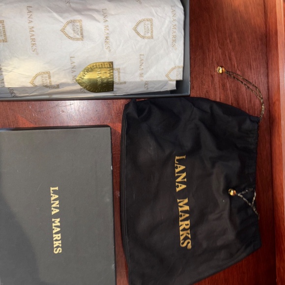 Lana Marks Medium metallic alligator print shoulder bag/clutch - Picture 8 of 9